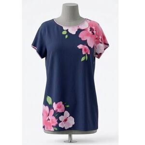 Simply Vera Vera Wang XL Floral Pajama Top Nightgown Sleep Dress Pockets Gorp
